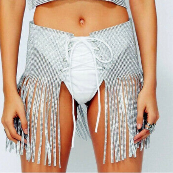 💫burning man festival rhinestones belt skirt - Picture 4 of 7